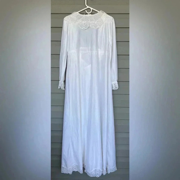 Petite Fleur Vintage Slip Dress and Duster Robe Peignoir Ensemble Set Sz 36/38 - Picture 4 of 11